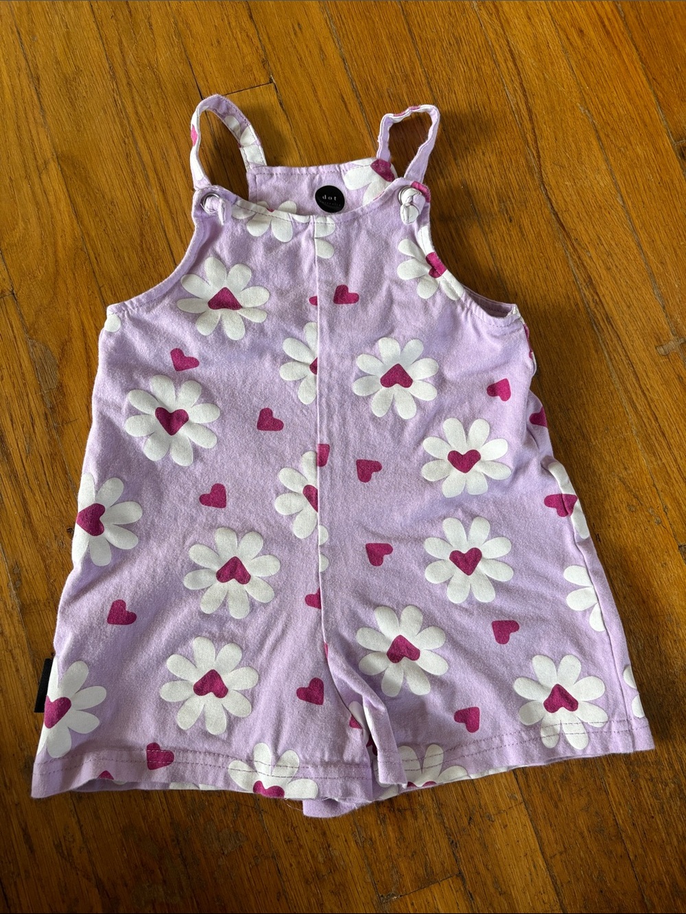 Kids Lavender Floral Heart Romper